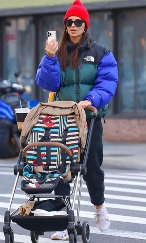 Emily Ratajkowski wearing Danzyus pants