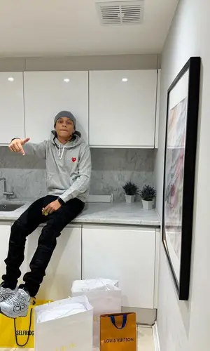 Fave wearing Louis Vuitton hat