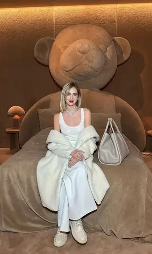 Chiara Ferragni’s Outfit in Max Mara Jacket & Palm Angels Boots (2023)
