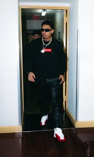 Myke Towers’ Outfit in Supreme Sweatshirt, Jordan Sneakers & Prada Eyewear (2023)