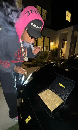 Wiz Khalifa wearing Balenciaga sweatshirt