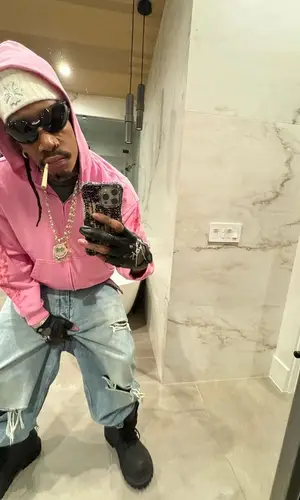 Wiz Khalifa wearing Chrome Hearts hat