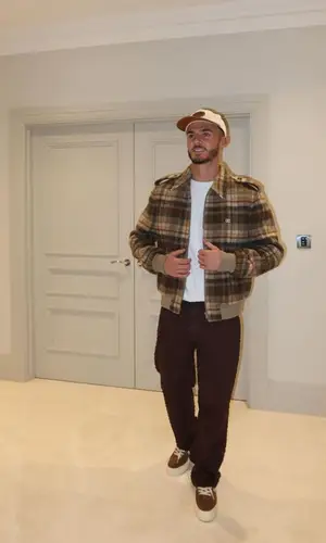 James Maddison wearing Celine jacket