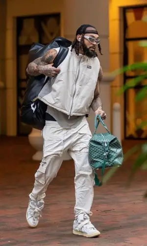 Gary Trent J.R wearing Rhude pants