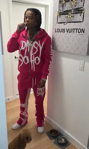 YNW Bortlen wearing Daisy SoHo pants
