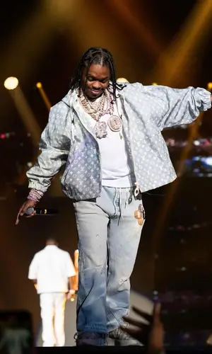 42 Dugg wearing Louis Vuitton jacket