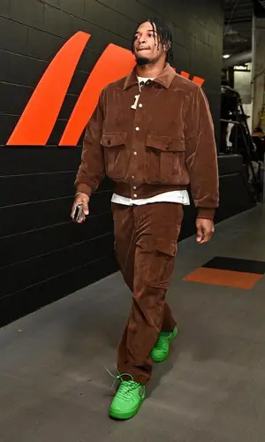 Ja'Marr Chase wearing Kenzo trousers