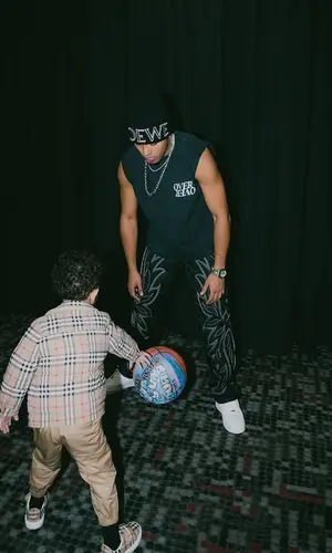 Myke Towers’ Outfit in Bally Trousers, Nike Sneakers & Loewe Hat (2023)