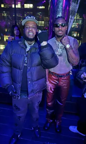Maxo Kream’s Outfit in Chrome Hearts Jacket & Louis Vuitton Belt (2023)
