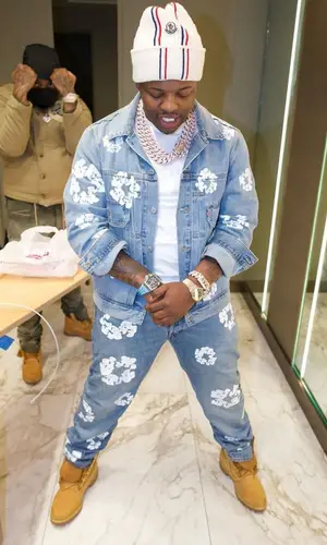 Lil Zay Osama’s Outfit in Levi’s Jacket, Moncler Hat & Denim Tears (2023)