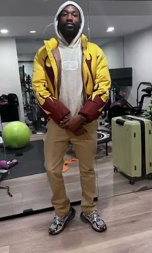 Meek Mill wearing Dior hoody