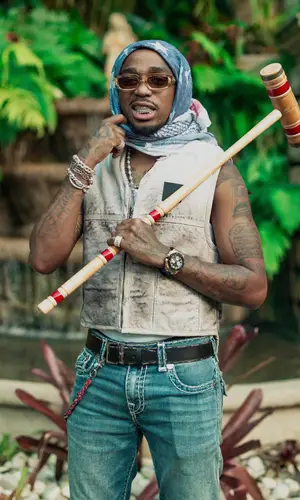 Quavo wearing Kapital boots