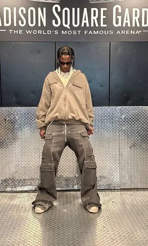 Travis Scott wearing Rick Owens eyewear