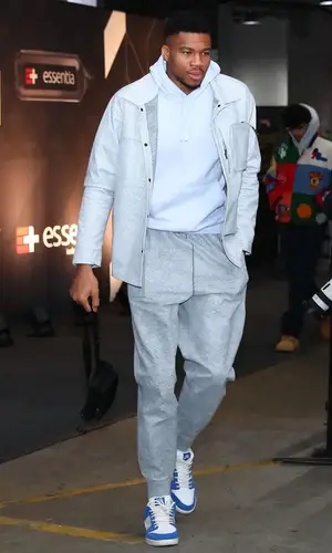 Giannis Antetokounmpo wearing Nike jacket