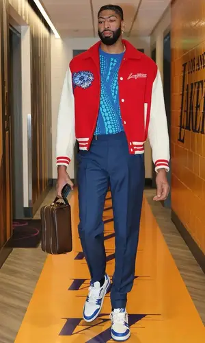 Anthony Davis wearing Louis Vuitton jacket