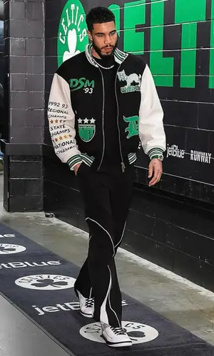 Jayson Tatum’s Outfit in Diet Starts Monday Jacket, Fifty2Hundred Trousers & Jordan Sneakers (2024)