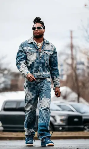 Derrick Henry wearing Louis Vuitton jacket