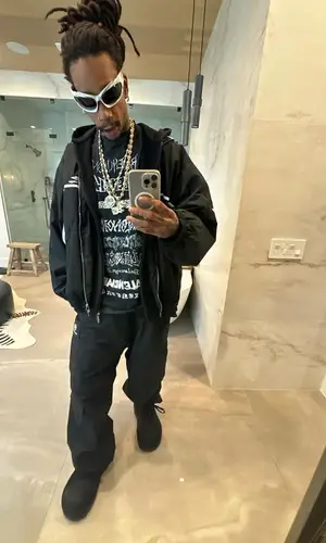 Wiz Khalifa wearing Balenciaga trousers