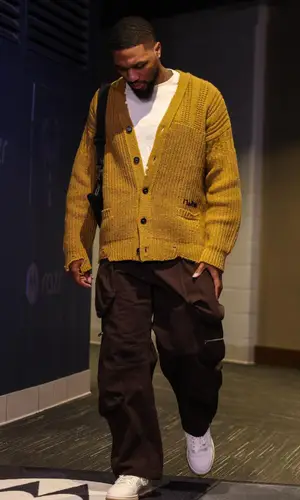 Damian Lillard wearing Jacquemus pants