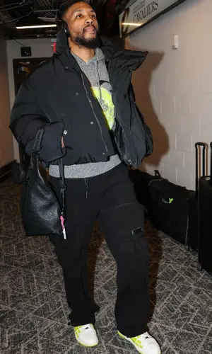 Damian Lillard wearing Off-White hoody