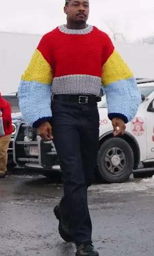 Stefon Diggs’ Outfit in Loewe Sweater, Bottega Veneta Boots & Hermes Belt (2024)