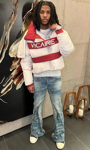 Lil Darius wearing Vicaire pants