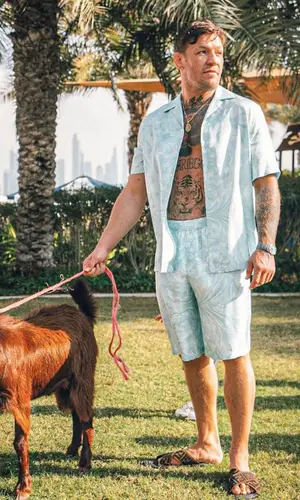 Conor McGregor’s Outfit in Versace Shirt & Fendi Sandals (2024)