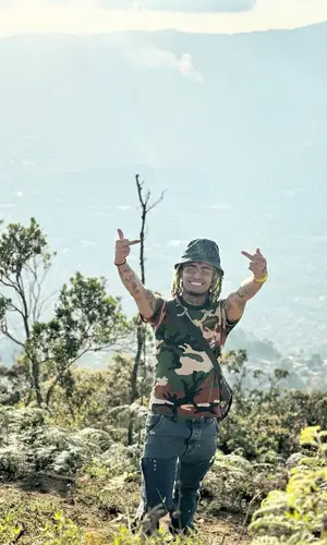 Lil Pump wearing Chrome Hearts hat