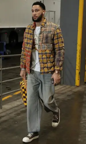 Ben Simmons’ Outfit in Burberry Jacket, Balenciaga Jeans & Rick Owens Sneakers (2024)
