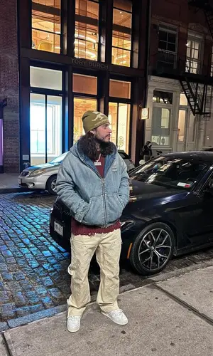 Russ’ Outfit in Miu Miu Jacket, Marni Sweater & KidSuper Hat (2024)