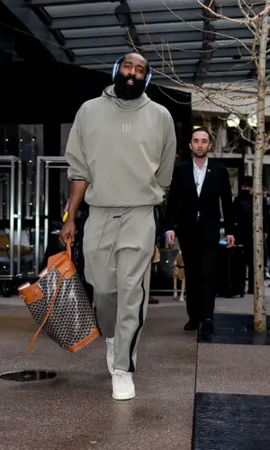 James Harden wearing Adidas pants