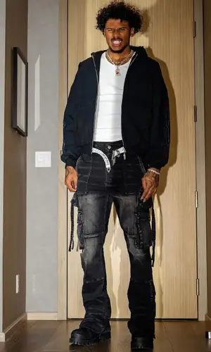 Jalen Green’s Outfit in Balenciaga Hoodie & Amiri Jeans (2024)