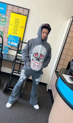 Veeze wearing Cosey X Cosey pants