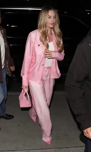 Margot Robbie wearing Bottega Veneta shirt