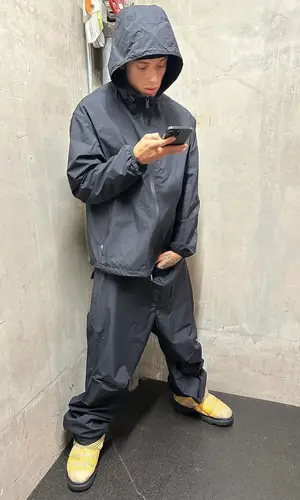 Central Cee wearing Burberry boots