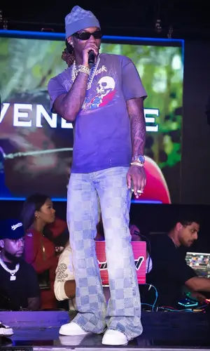 Offset wearing Louis Vuitton hat