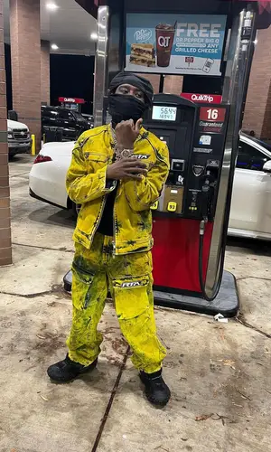 Baby Jungle’s Outfit in Rta Jacket, Balenciaga Sneakers & Nike Hat (2023)
