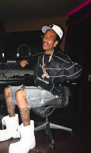 Wiz Khalifa wearing Balenciaga jersey