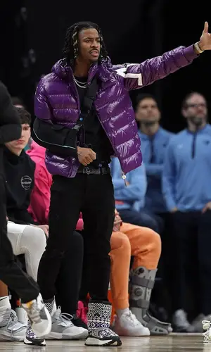 Ja Morant’s Outfit in Moncler Jacket, Serenede Jeans & Dior Belt (2024)