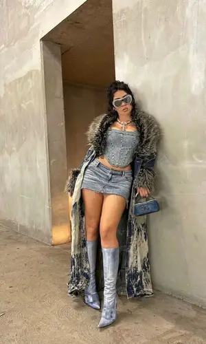 Kali Uchis wearing Diesel boots