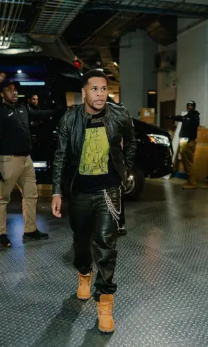 Devin Haney wearing Timberland boots