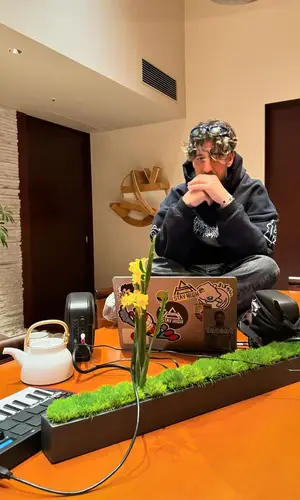Ufo361 wearing Balenciaga sneakers