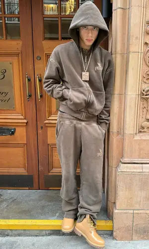 Central Cee wearing Timberland boots