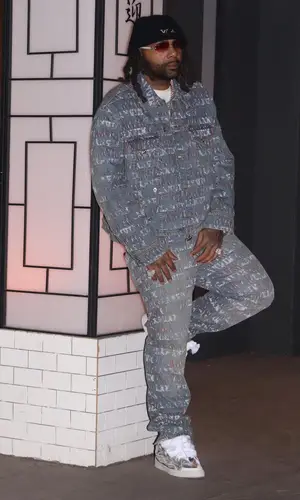 Money Man’s Outfit in Lanvin Jacket, Cartier Eyewear & Louis Vuitton Hat (2024)
