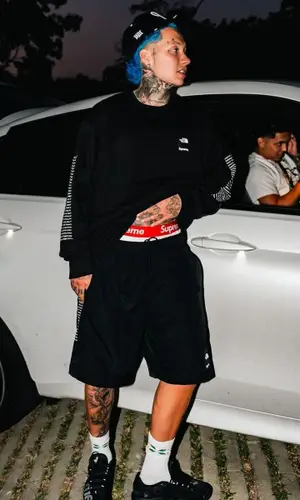 Blessd’s Outfit in Supreme Jacket, The North Face & Casablanca Socks (2024)