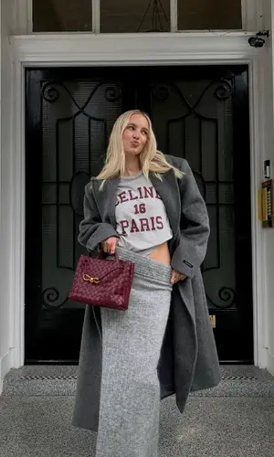Leonie Hanne’s Outfit in Frankie Shop Jacket, Bottega Veneta Bag & Celine Eyewear (2024)
