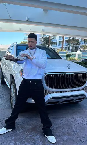 NLE Choppa wearing Amiri sweatshirt