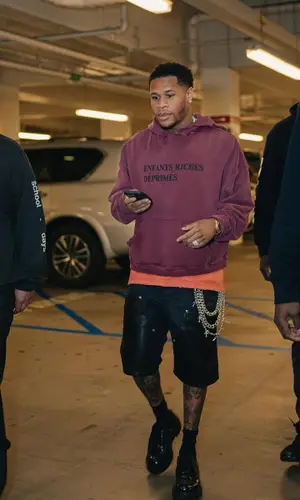 Devin Haney wearing Prada boots