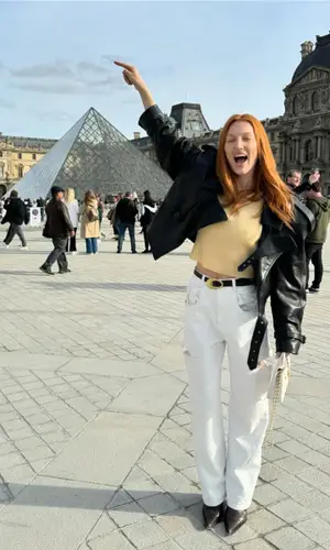 Meredith Duxbury’s Outfit in Saint Laurent Jacket, Maison Margiela Jeans & Bottega Veneta Belt (2024)