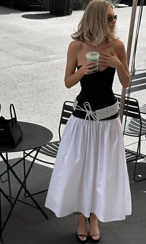 Elsa Hosk’s Outfit in Alaïa Belt, The Row Bag & Helsa Studio (2024)
